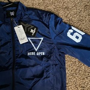 Geometric Print Windbreaker Jacket Men Clothes